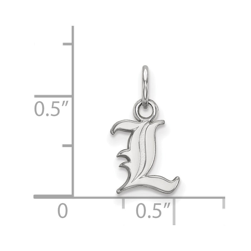 Sterling Silver Rhodium Plated Logoart University Of Louisville Letter L Extra Small Pendant