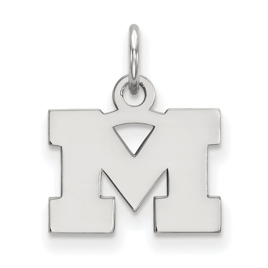 10K White Gold Logoart University Of Michigan Letter M Extra Small Pendant