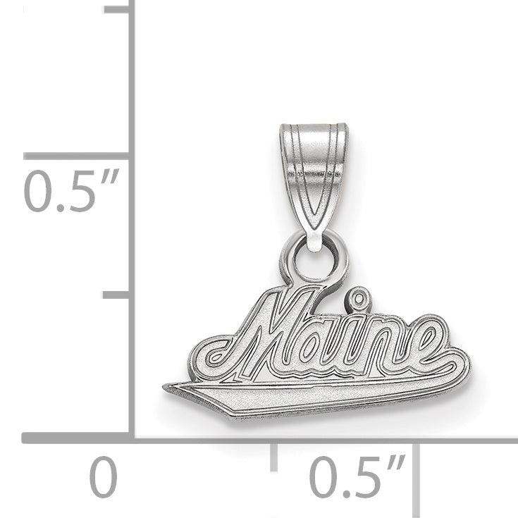 10K White Gold Logoart University Of Maine Small Pendant