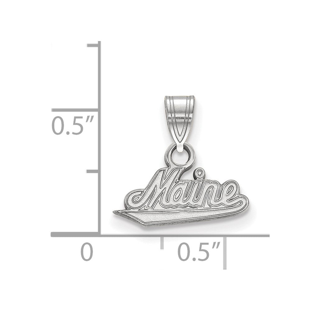 Sterling Silver Rhodium Plated Logoart University Of Maine Small Pendant