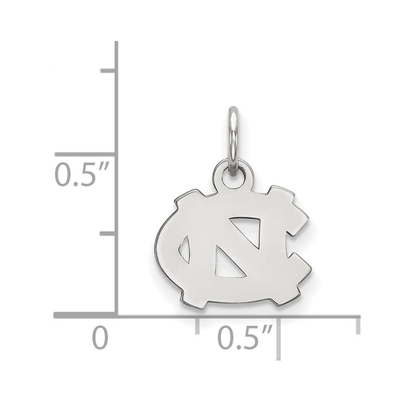 Sterling Silver Rhodium Plated Logoart University Of North Carolina N C Extra Small Pendant