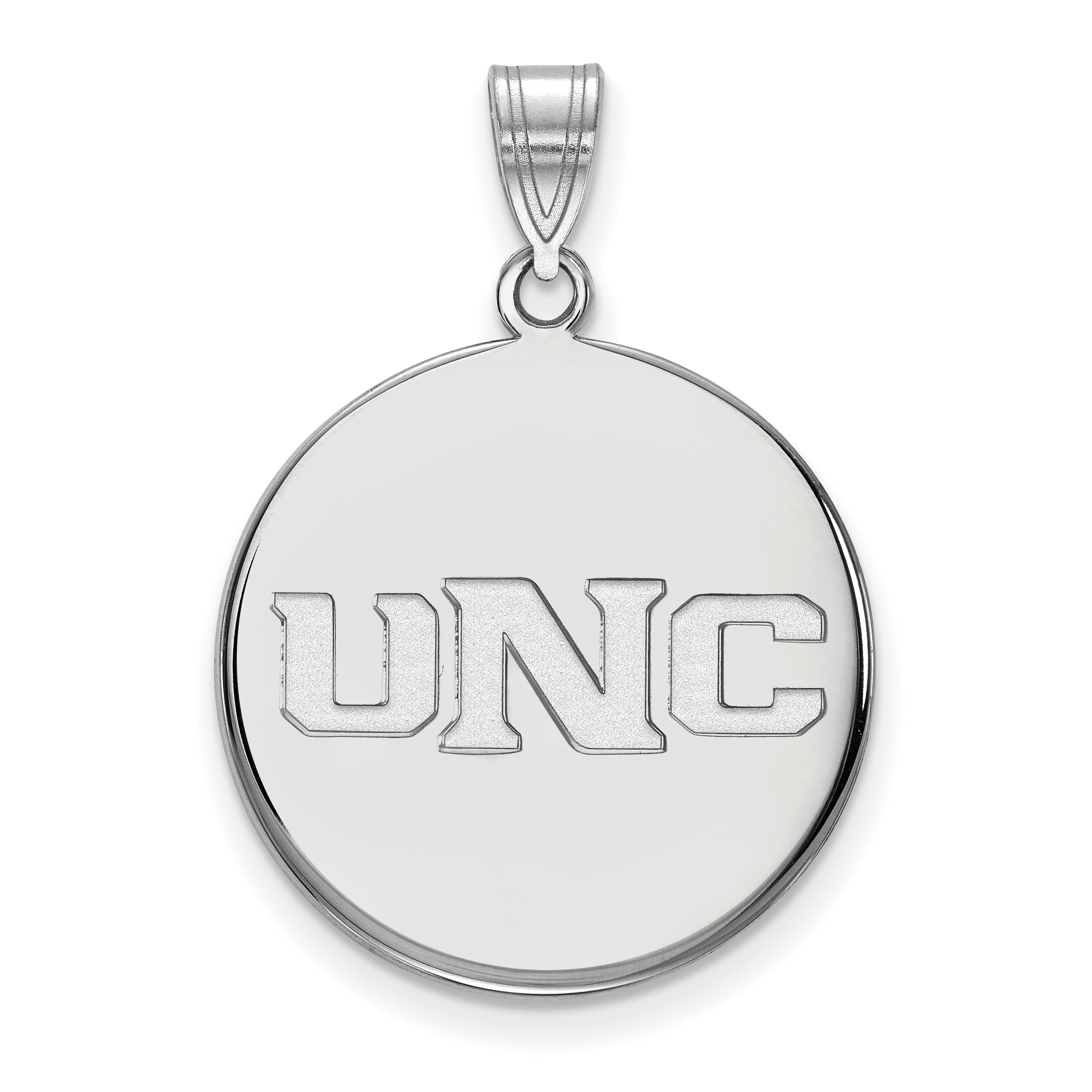 14K White Gold Logoart University Of Northern Colorado U N C Large Disc Pendant
