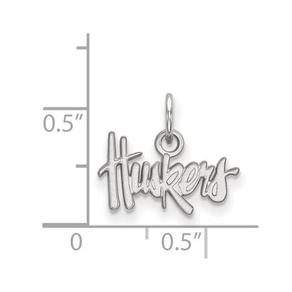 Sterling Silver Rhodium Plated Logoart University Of Nebraska Huskers Extra Small Pendant