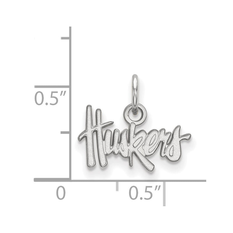 Sterling Silver Rhodium Plated Logoart University Of Nebraska Huskers Extra Small Pendant