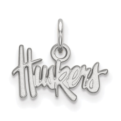 Sterling Silver Rhodium Plated Logoart University Of Nebraska Huskers Extra Small Pendant