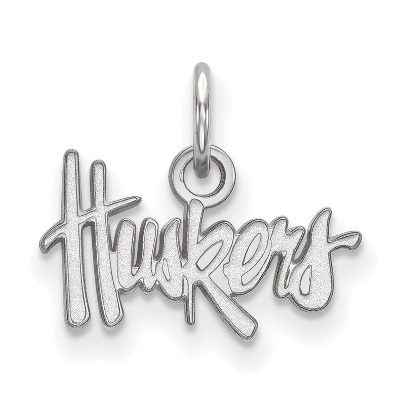 Sterling Silver Rhodium Plated Logoart University Of Nebraska Huskers Extra Small Pendant