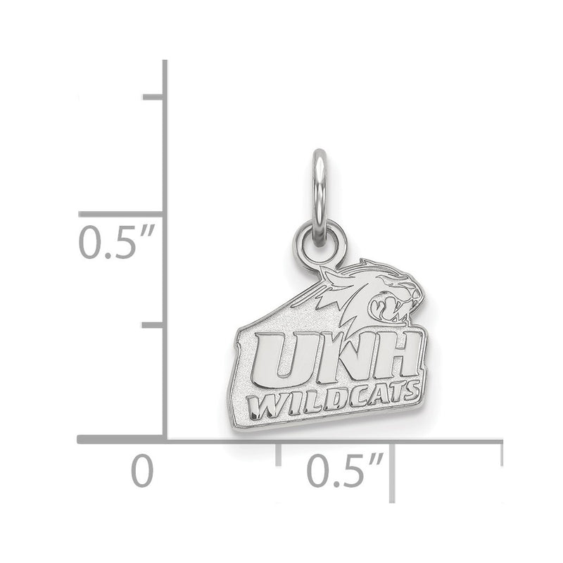 Sterling Silver Rhodium Plated Logoart University Of New Hampshire Extra Small Pendant