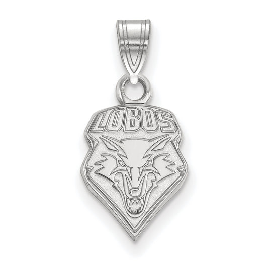 10K White Gold Logoart University Of New Mexico Lobos Small Pendant