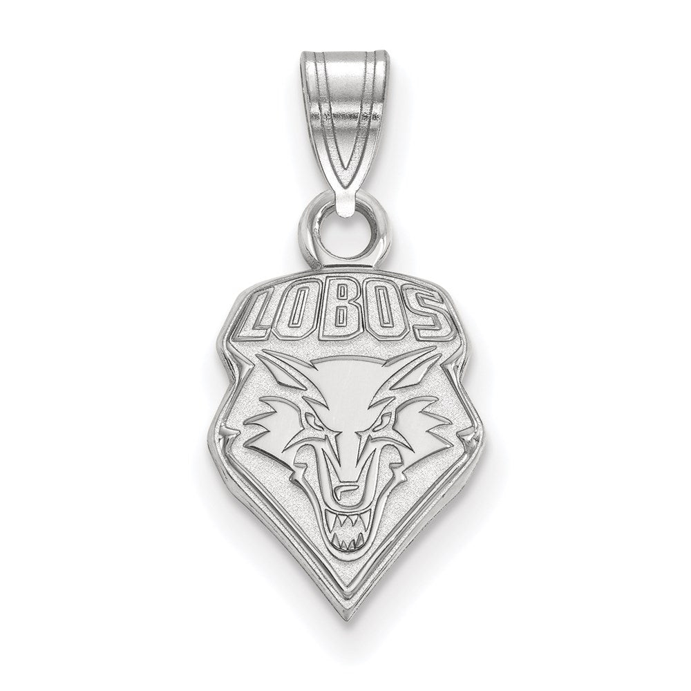 Sterling Silver Rhodium Plated Logoart University Of New Mexico Lobos Small Pendant