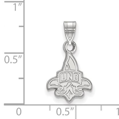 10K White Gold Logoart University Of New Orleans U N O Small Pendant