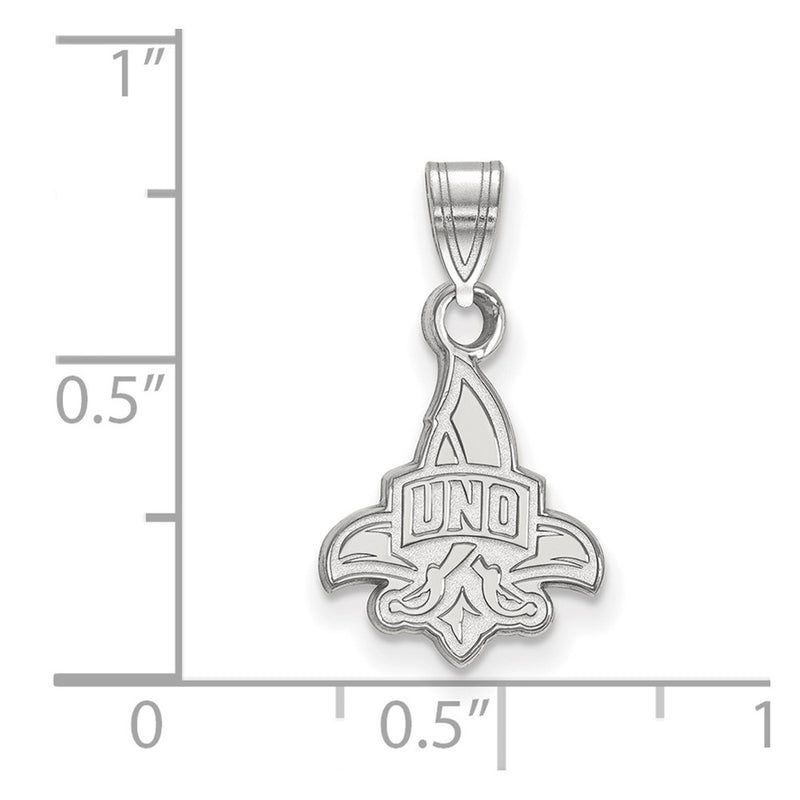 Sterling Silver Rhodium Plated Logoart University Of New Orleans U N O Small Pendant