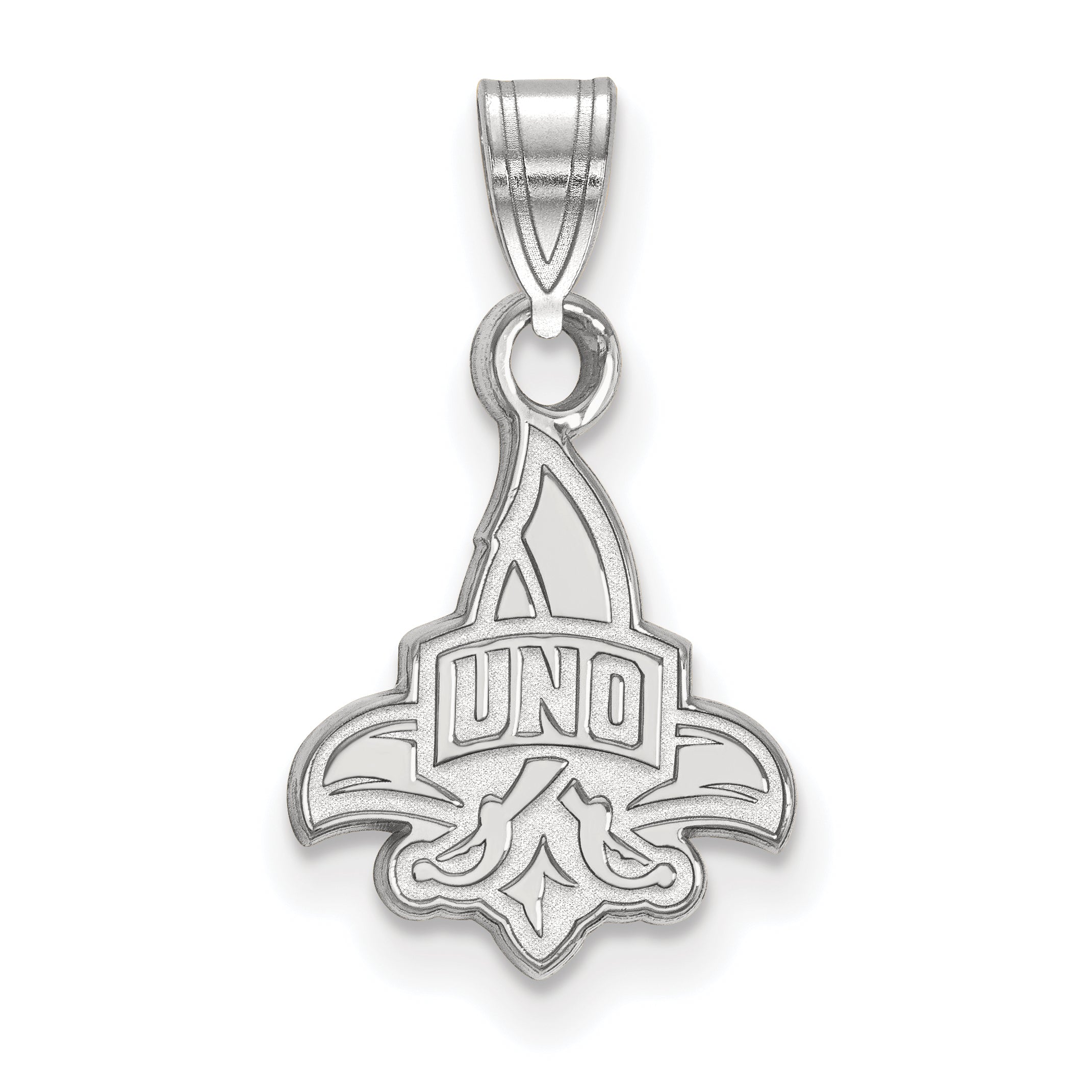 10K White Gold Logoart University Of New Orleans U N O Small Pendant