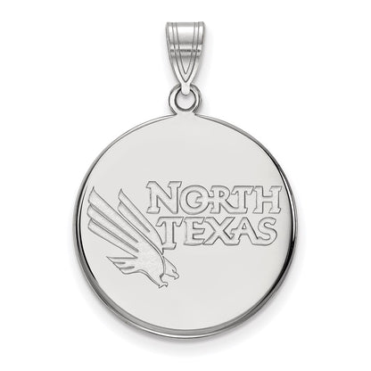10K White Gold Logoart University Of North Texas Large Disc Pendant