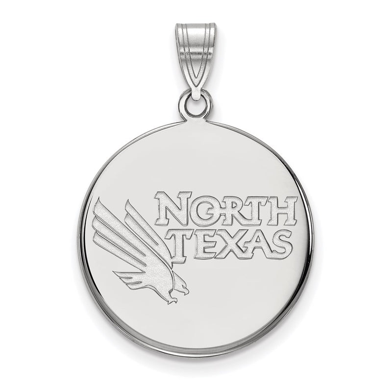 10K White Gold Logoart University Of North Texas Large Disc Pendant