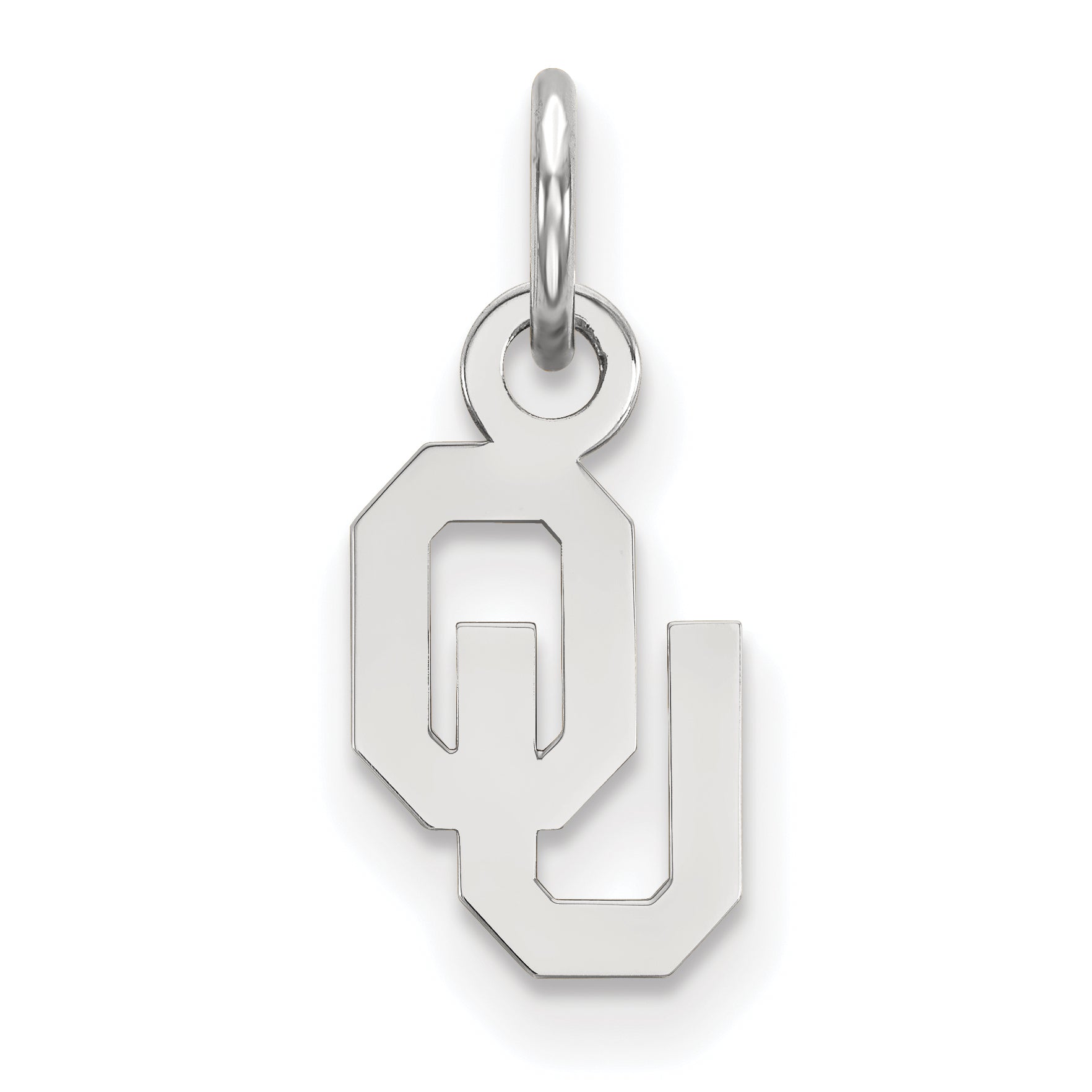 10K White Gold Logoart University Of Oklahoma O U Extra Small Pendant