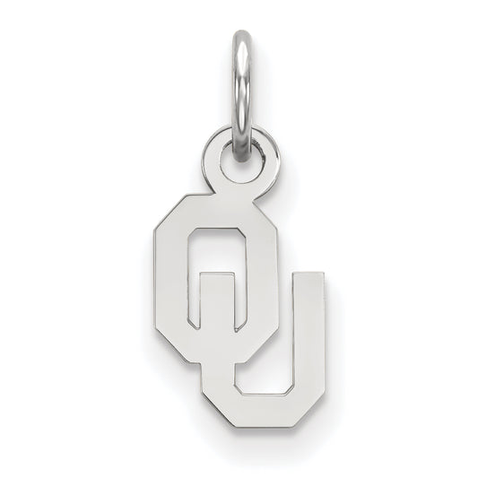 10K White Gold Logoart University Of Oklahoma O U Extra Small Pendant