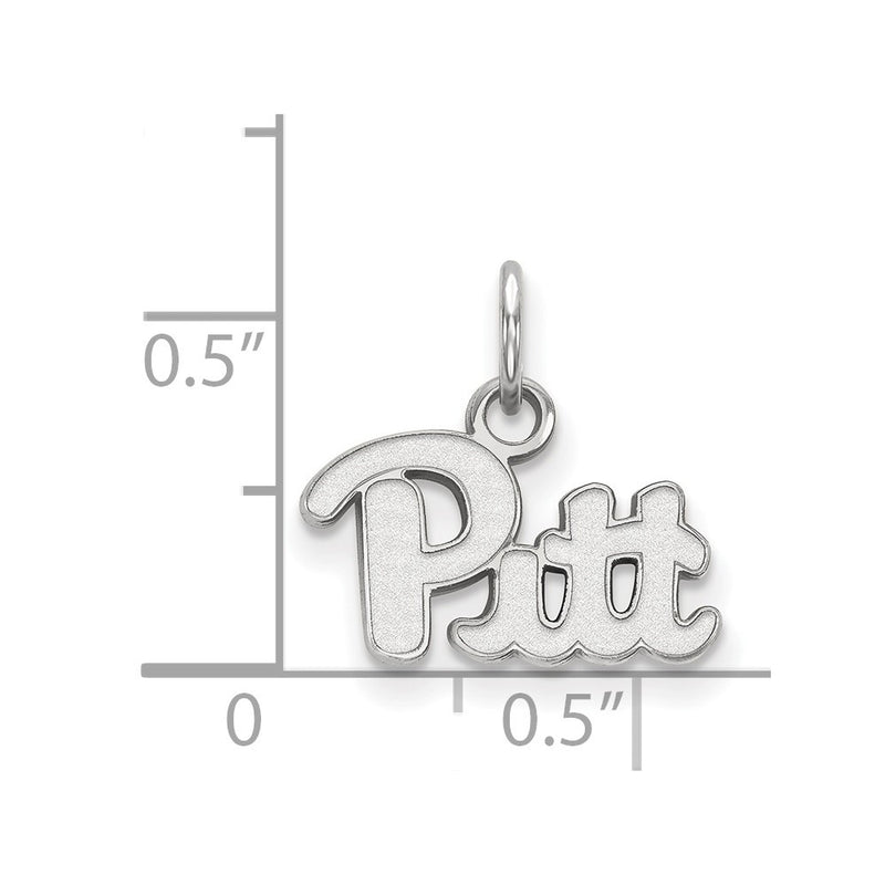 Sterling Silver Rhodium Plated Logoart University Of Pittsburgh Extra Small Pendant