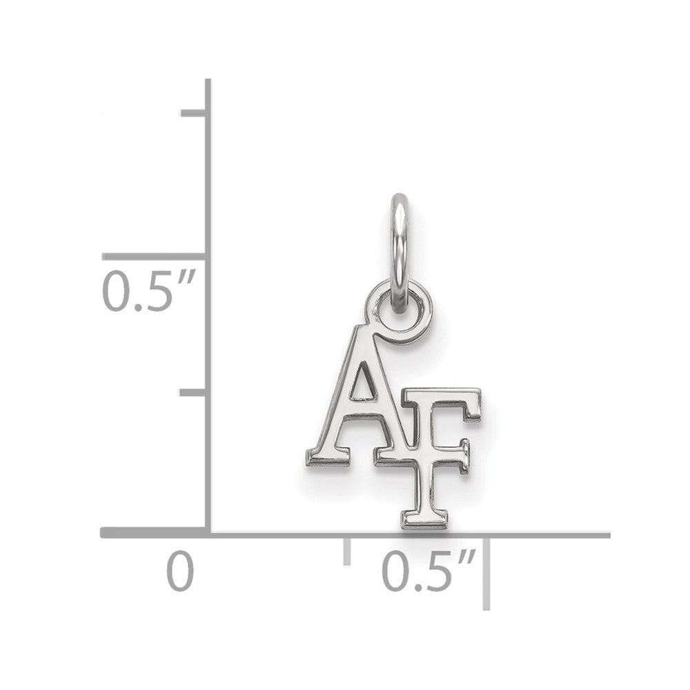 Sterling Silver Rhodium Plated Logoart United States Air Force Academy A F Extra Small Pendant