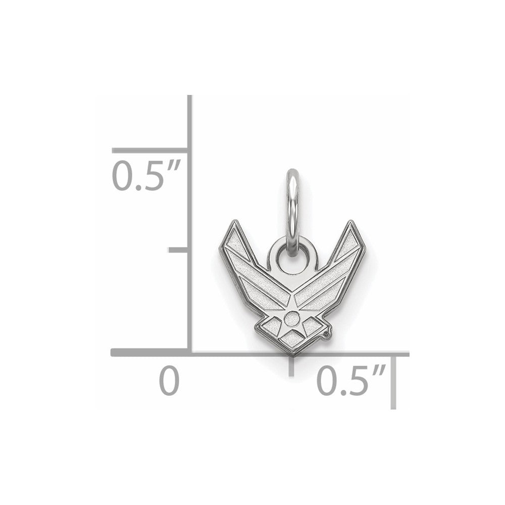 Sterling Silver Rhod-Pltd Logoart U.s. Air Force Xs Pendant