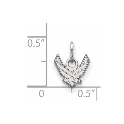 Sterling Silver Rhod-Pltd Logoart U.s. Air Force Xs Pendant