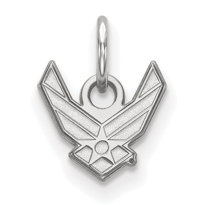 Sterling Silver Rhod-Pltd Logoart U.s. Air Force Xs Pendant