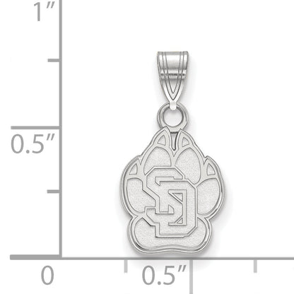 10K White Gold Logoart University Of South Dakota Small Pendant