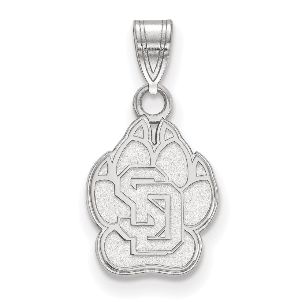 Sterling Silver Rhodium Plated Logoart University Of South Dakota Small Pendant