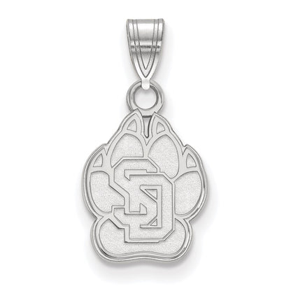 Sterling Silver Rhodium Plated Logoart University Of South Dakota Small Pendant