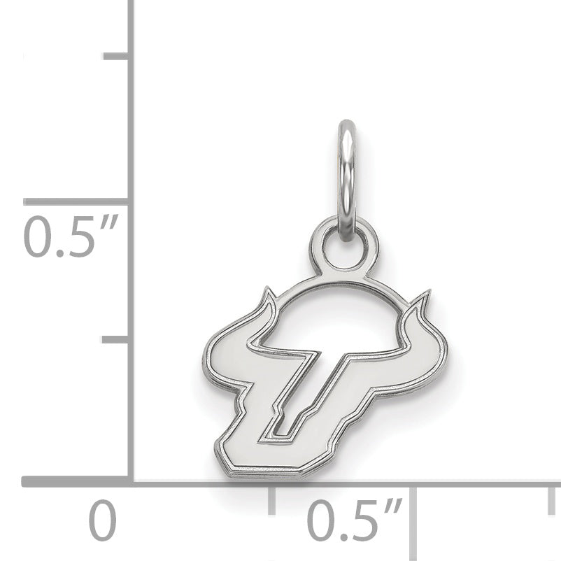 10K White Gold Logoart University Of South Florida Bull Extra Small Pendant
