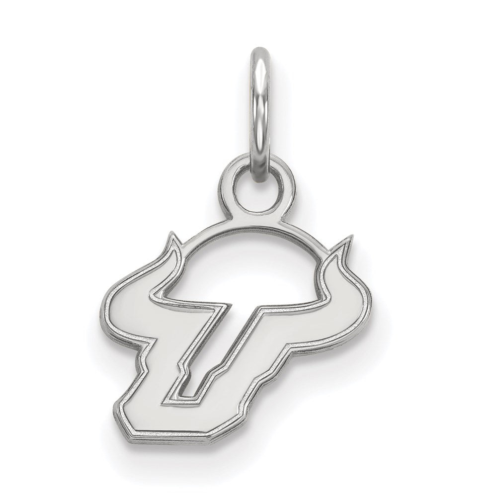 Sterling Silver Rhodium Plated Logoart University Of South Florida Bull Extra Small Pendant