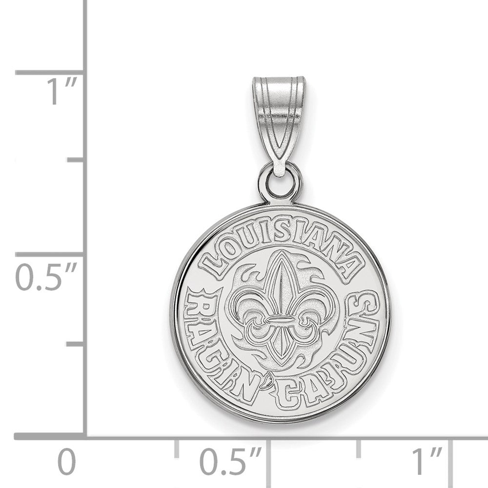 14K White Gold Logoart University Of Louisiana At Lafayette Medium Pendant