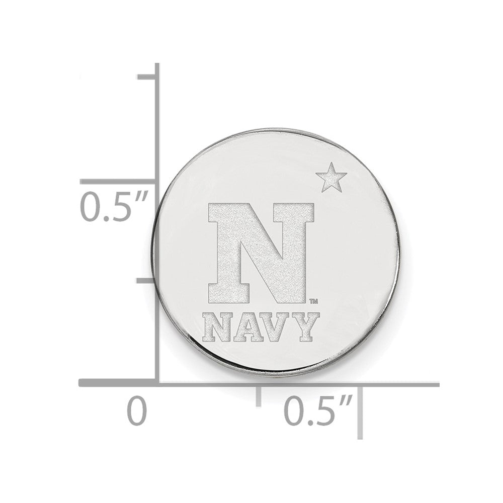 Sterling Silver Rhod-Pltd Logoart Us Naval Academy Lapel Pin