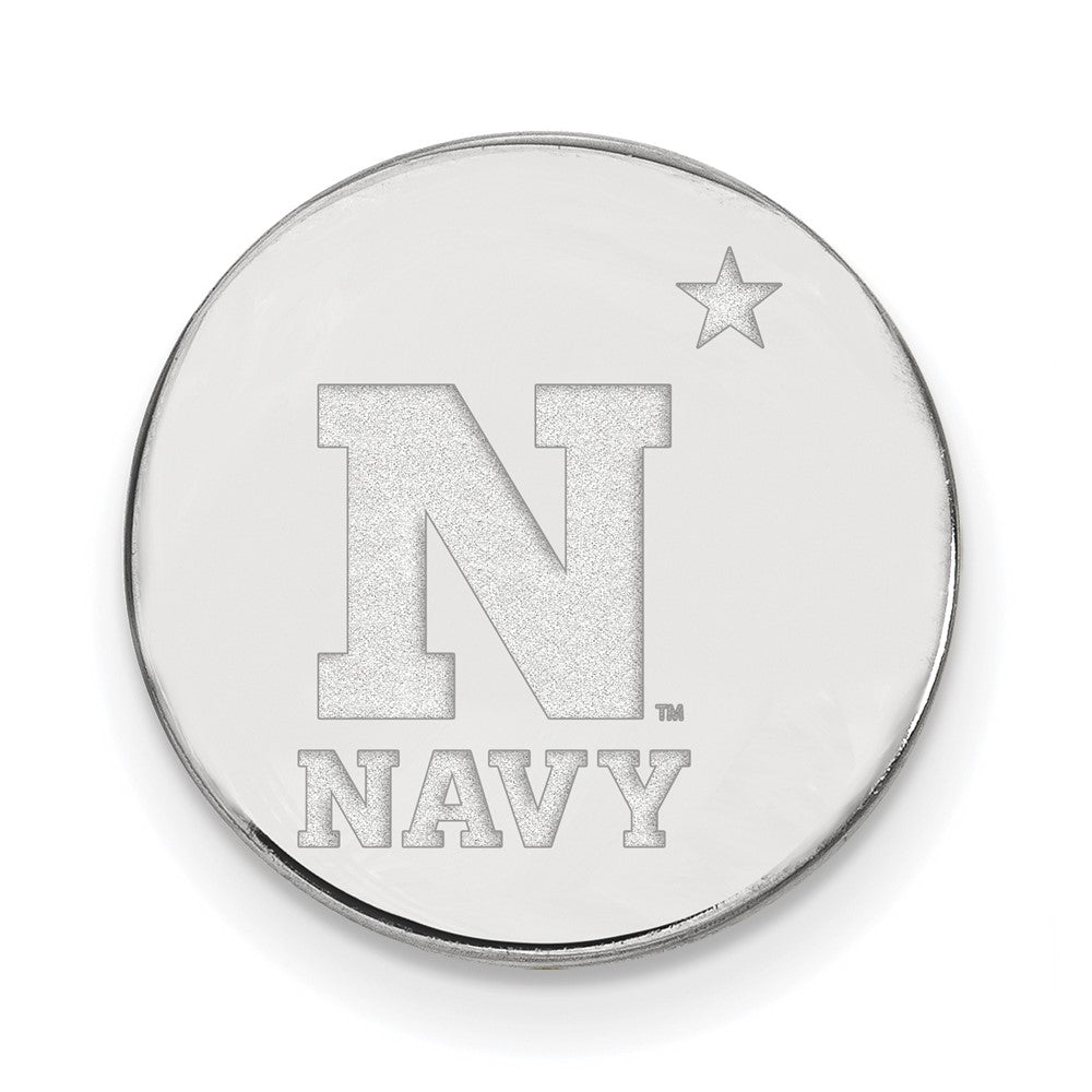 Sterling Silver Rhod-Pltd Logoart Us Naval Academy Lapel Pin