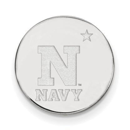 Sterling Silver Rhod-Pltd Logoart Us Naval Academy Lapel Pin