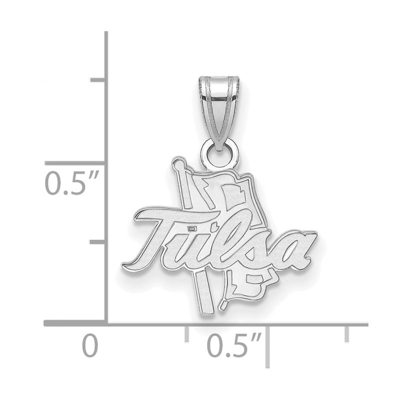 Sterling Silver Rhodium Plated Logoart University Of Tulsa Small Pendant