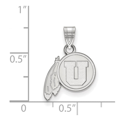 Sterling Silver Rhodium Plated Logoart University Of Utah Small Pendant