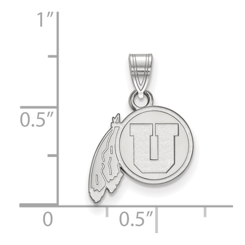 Sterling Silver Rhodium Plated Logoart University Of Utah Small Pendant