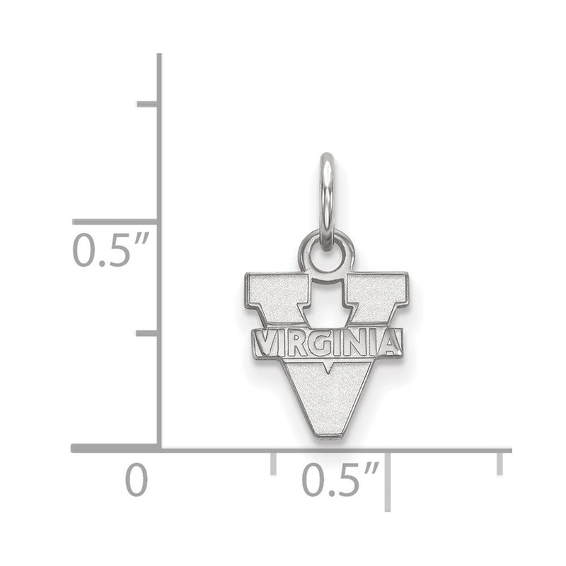 Sterling Silver Rhodium Plated Logoart University Of Virginia Extra Small Pendant