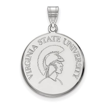 14K White Gold Logoart Virginia State University Large Disc Pendant
