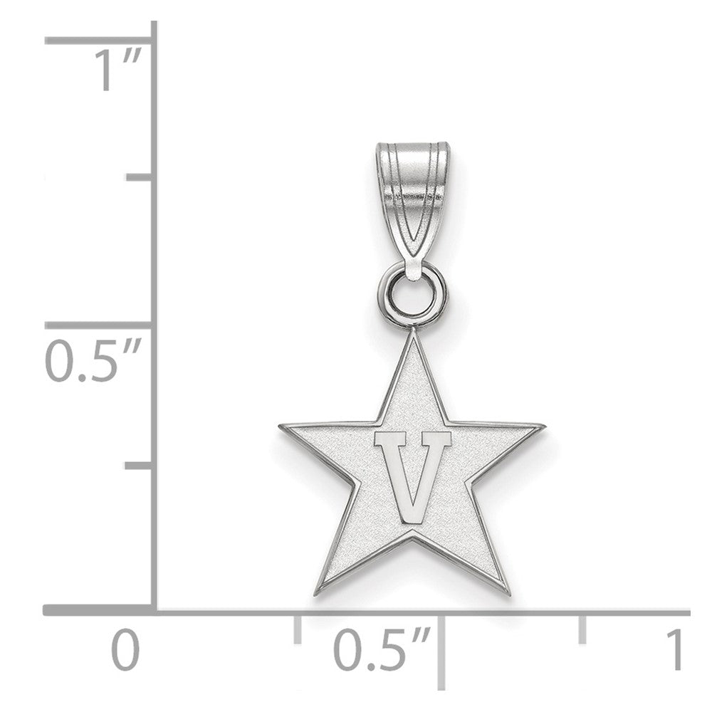Sterling Silver Rh Plated Logoart Vanderbilt University Small Pendant