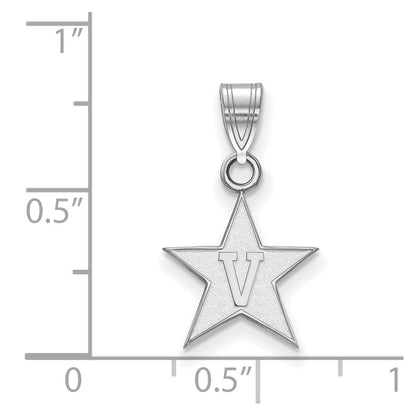 Sterling Silver Rh Plated Logoart Vanderbilt University Small Pendant