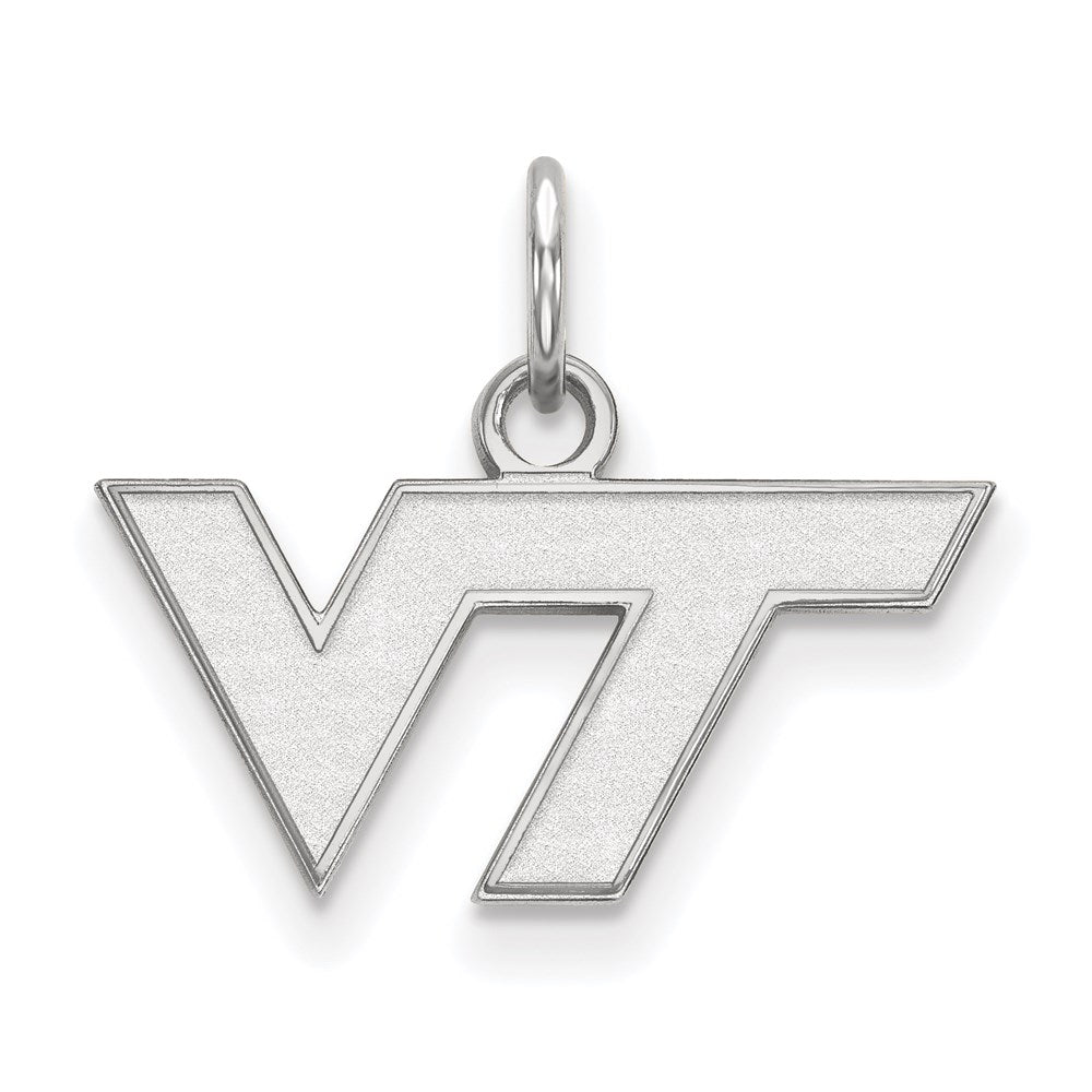 10K White Gold Logoart Virginia Tech V T Extra Small Pendant