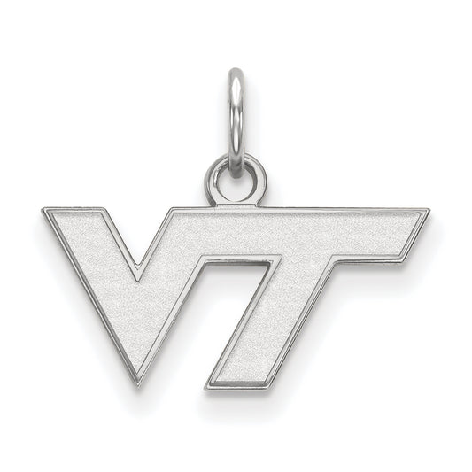 10K White Gold Logoart Virginia Tech V T Extra Small Pendant
