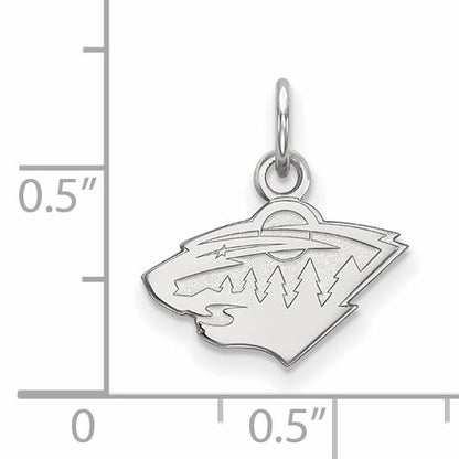 10K White Gold Nhl Logoart Minnesota Wild Extra Small Pendant