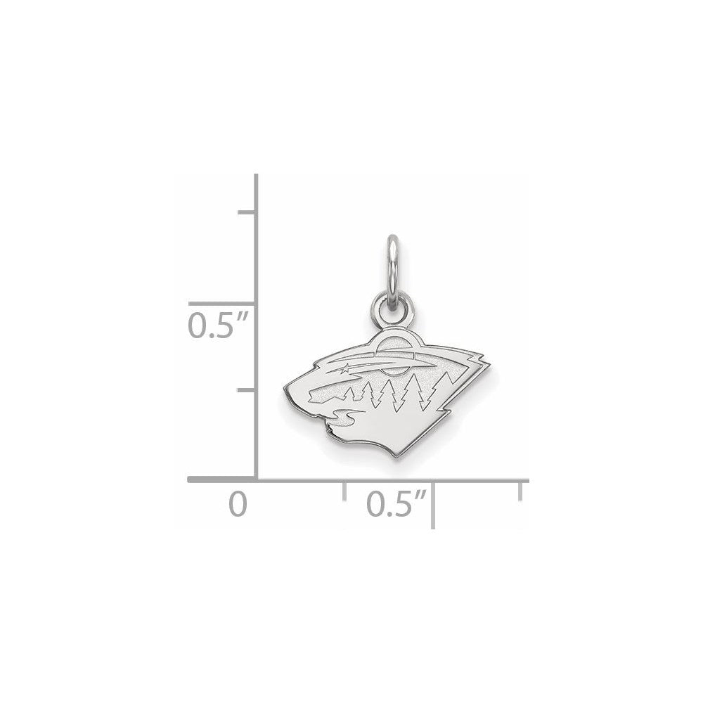 10K White Gold Nhl Logoart Minnesota Wild Extra Small Pendant