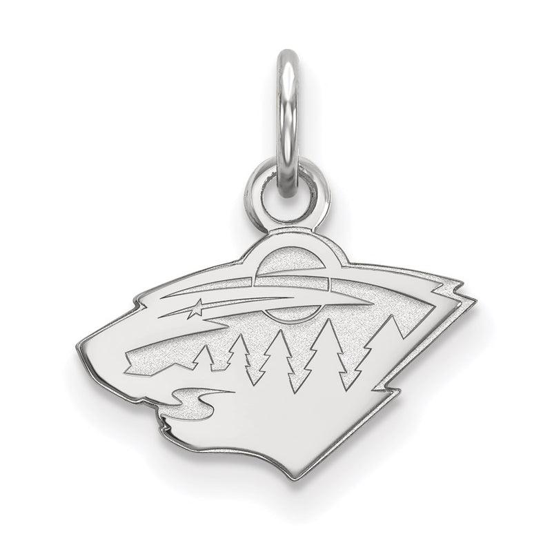 14K White Gold Nhl Logoart Minnesota Wild Extra Small Pendant