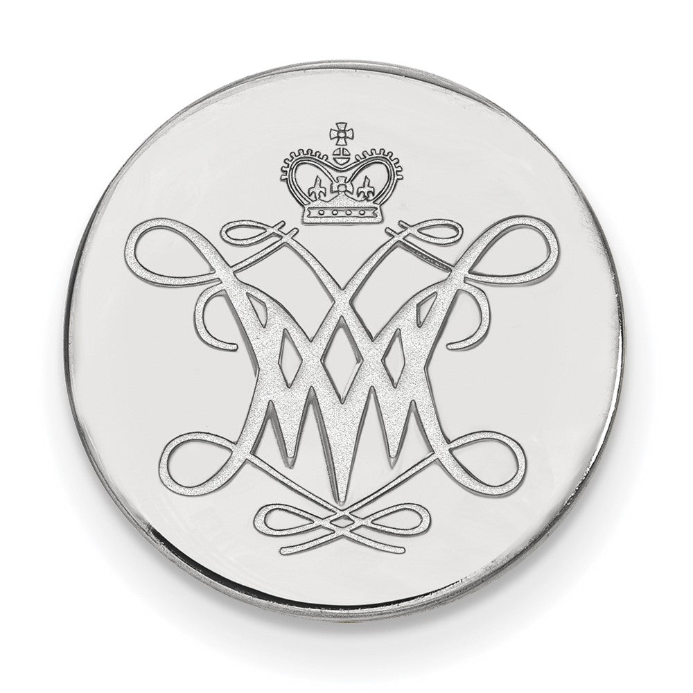 Sterling Silver Rhod-Pltd Logoart College of William and Mary Lapel Pin
