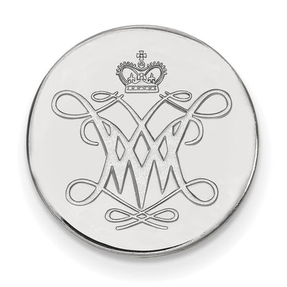 Sterling Silver Rhod-Pltd Logoart College of William and Mary Lapel Pin