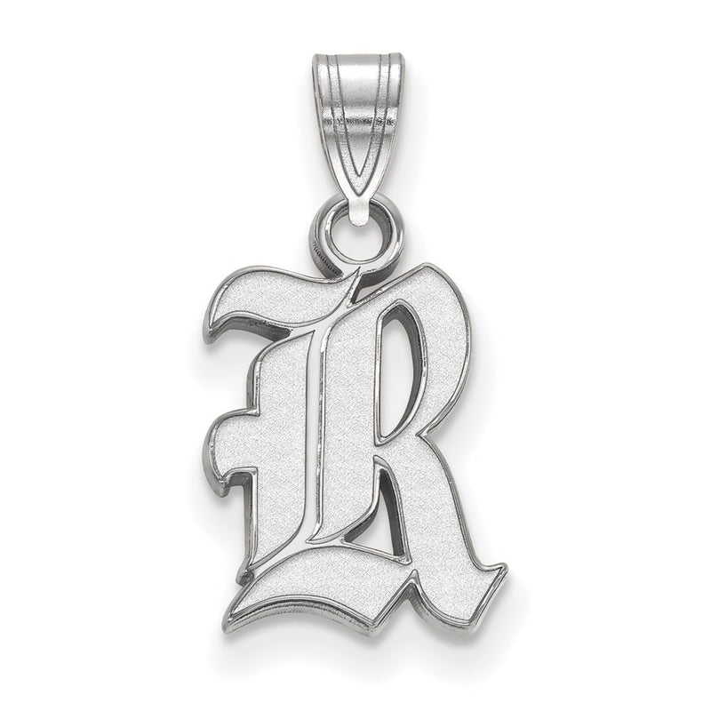 10K White Gold Logoart Rice University Letter R Small Pendant