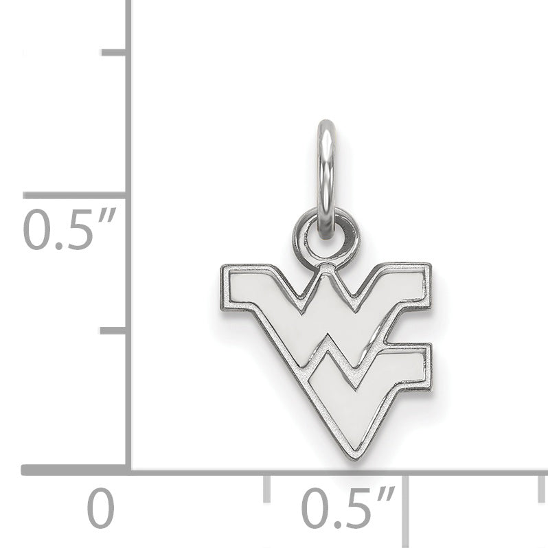 14K White Gold Logoart West Virginia University W V Extra Small Pendant